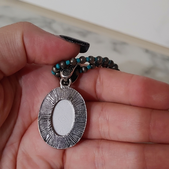 Seed Bead Tribal Print Necklace - Picture 5 of 5